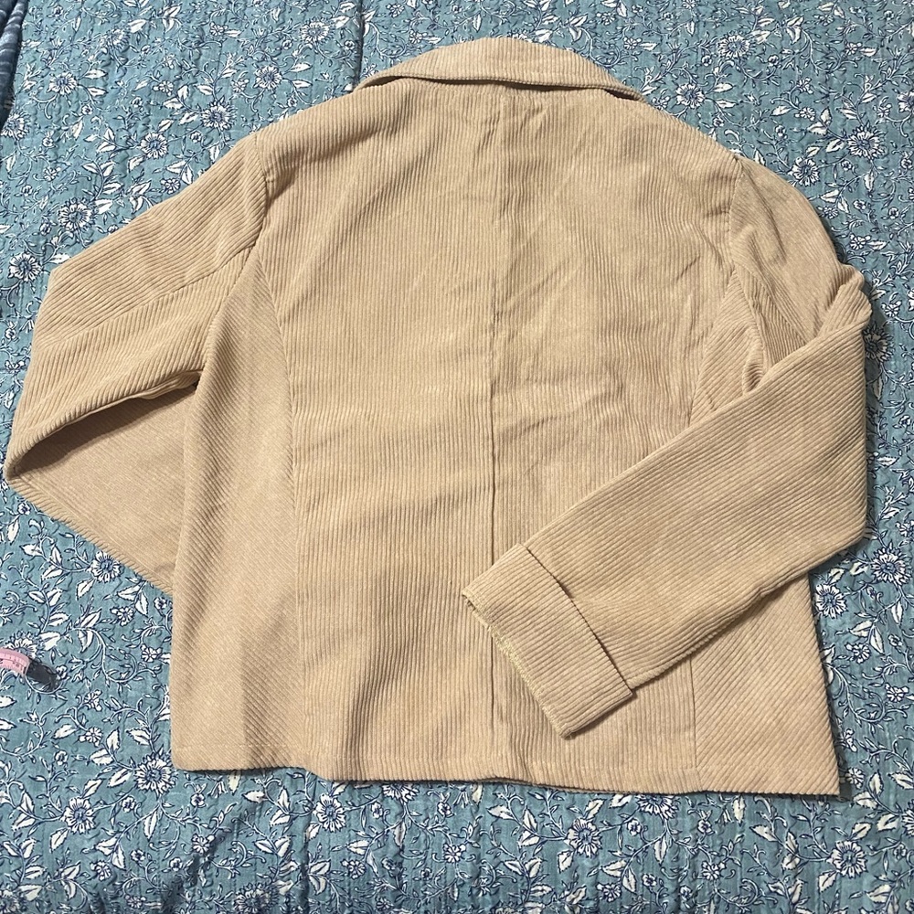 Umgee Taupe Corduroy Moto Jacket - Picture 2 of 8